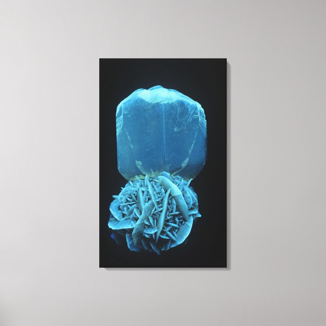 Toile Séléniite forme de Gypsum, un pho minéral fluoresc (Recto)