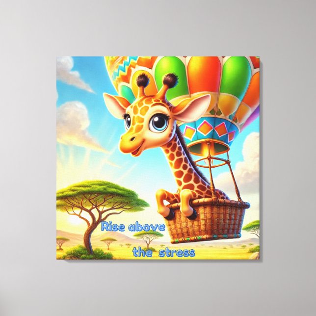 Toile S'élever au-dessus du stress - Girafe édifiante (Recto)