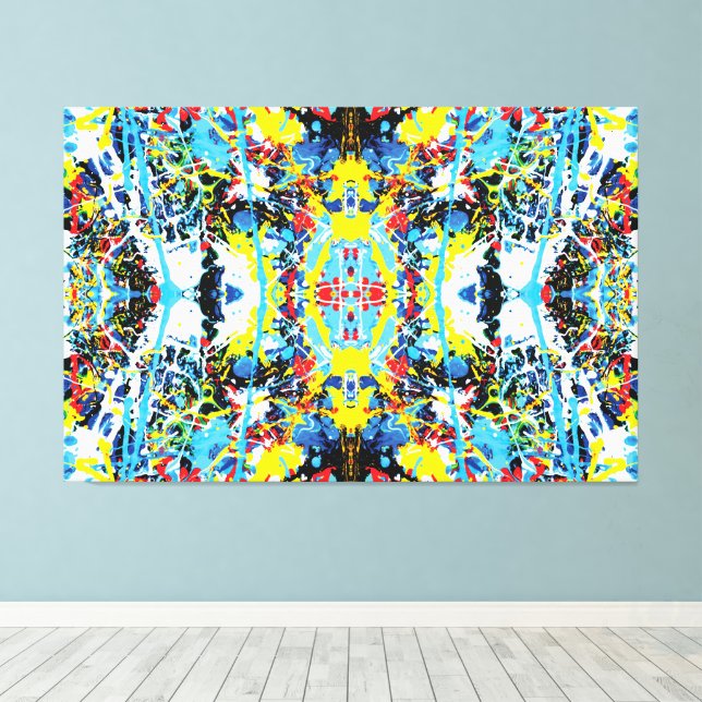 Toile Selfie quantique de la planète Terre 60x40 (Insitu (Plancher de Bois))