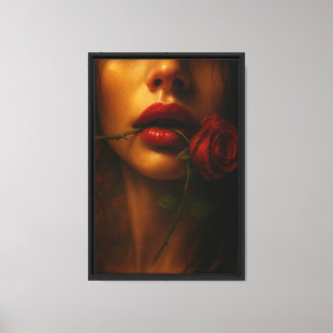 Toile Sensuel Rose Lips Feminine Canvas Art Imprimer