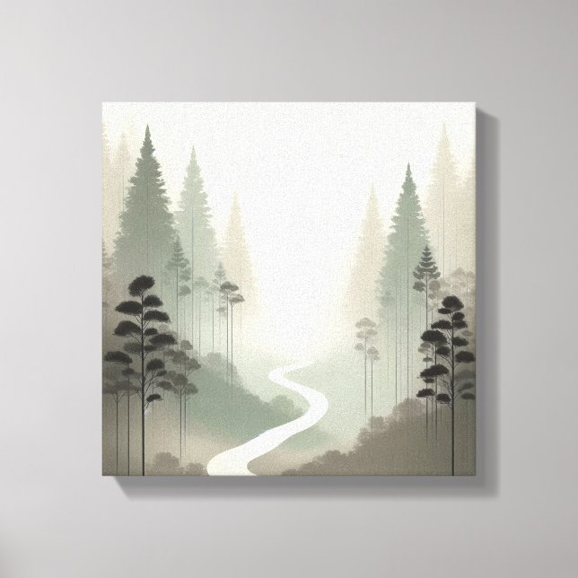 Toile Sentier mystique de la forêt dans un minimalisme d (Recto)