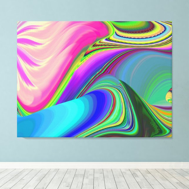 Toile Sentiment d'été, Arc-en-ciel abstrait 3D (Insitu (Plancher de Bois))