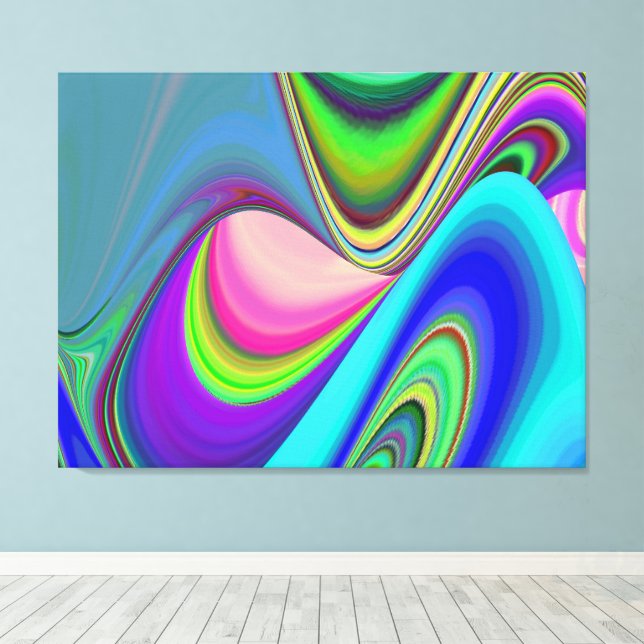 Toile Sentiment d'été, Arc-en-ciel abstrait 3D (Insitu (Plancher de Bois))