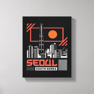 Toile Séoul Corée du Sud Skyline Moderne Voyage Design