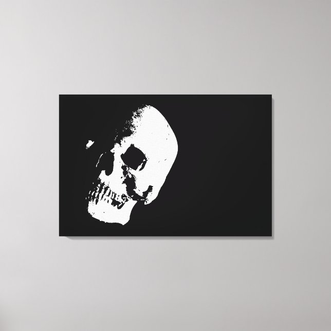 Toile Séphia Skull Pop Art Enveloppé Canvas - 3 Canvases (Recto)