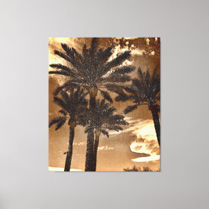 Toile Sepia Palm Trees