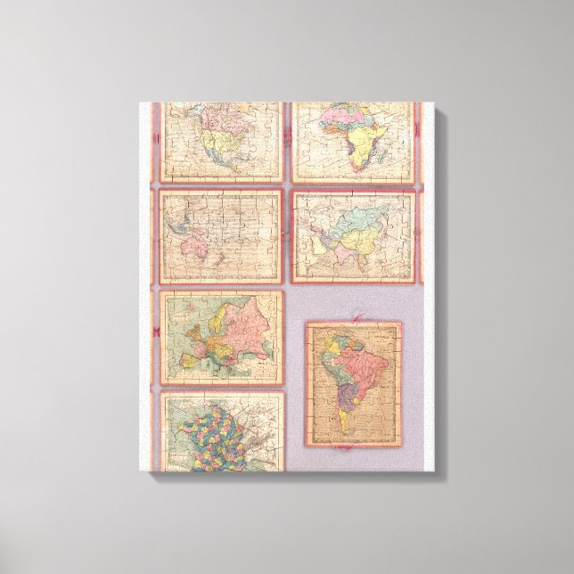 Toile Sept cartes du monde (Recto)