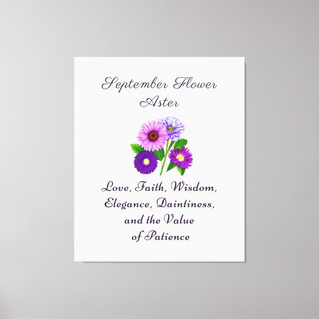 Toile Septembre Mois de naissance Aster personnalisé (Recto)