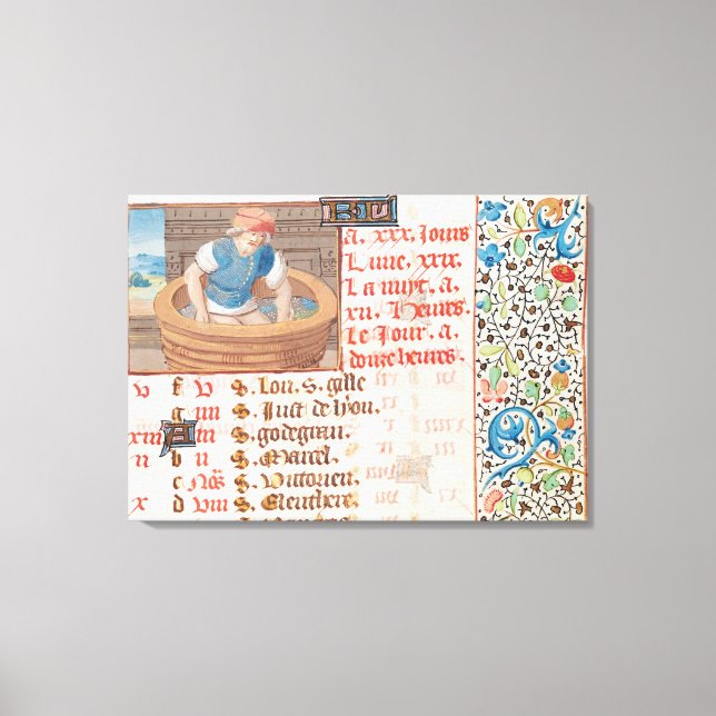 Toile Septembre : Trampling Grapes (Recto)