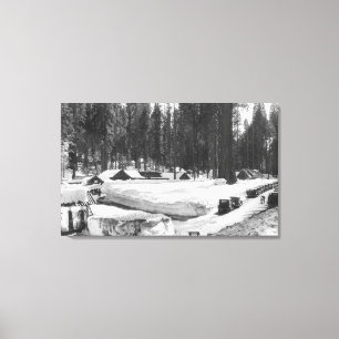 Toile Sequoia National Park Snow Scene in Village