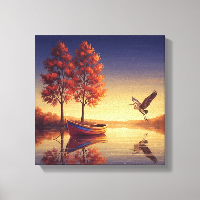 Toile Serene Autumn Lake Wall Art (Recto)