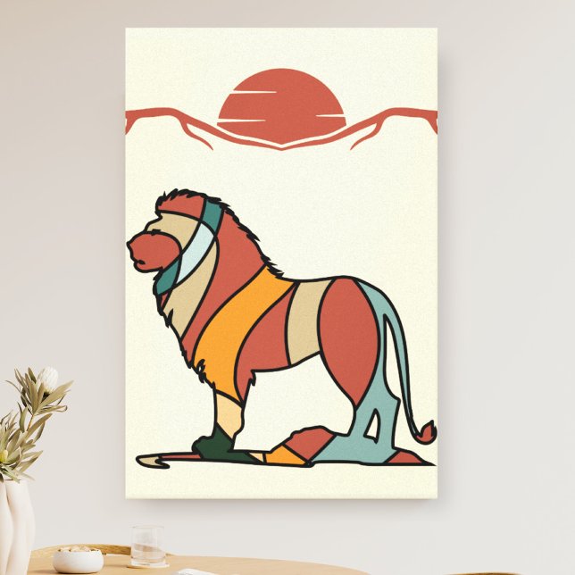 Toile Serene Savanna Kind Lion Abstract Modern Earthy Ar (Serene Savanna Kind Lion Abstract Modern Earthy Ar Canvas Print)