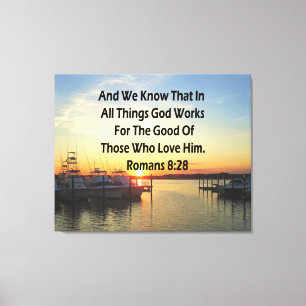 TOILE SERENE SUNSET ROMAINS 8:28 BIBLE VERSE