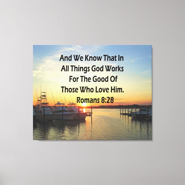 TOILE SERENE SUNSET ROMAINS 8:28 BIBLE VERSE (Recto)
