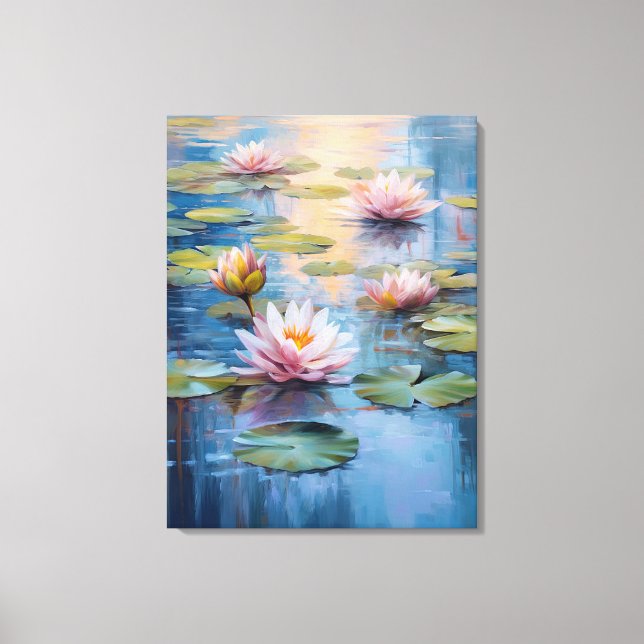 Toile Serene Water Lily Pond Art (Recto)