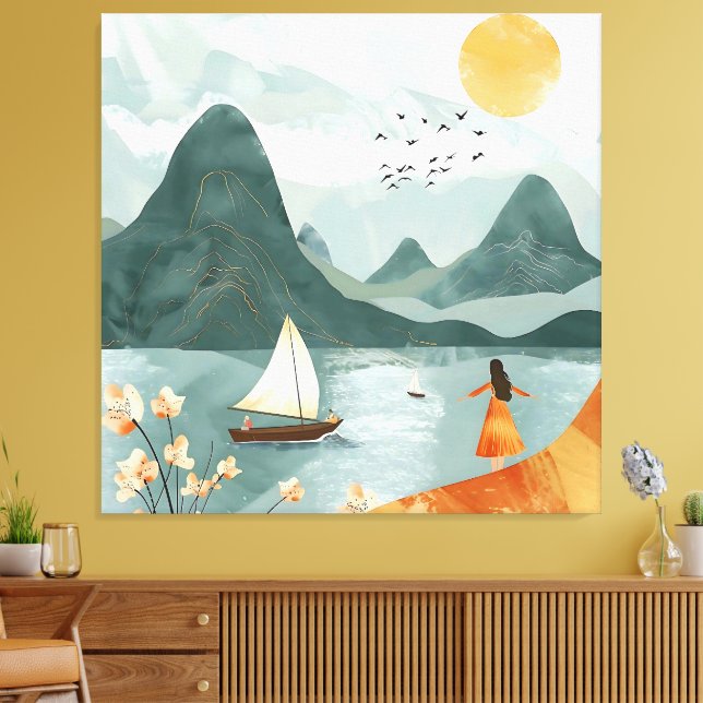 Toile Sérénité au bord de la mer (Insitu(Salon))