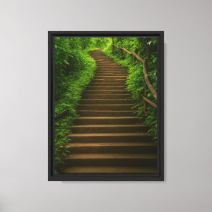 Toile Sérénité de la voie d'escalier de la forêt