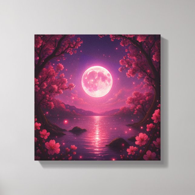 Toile Sérénité des Cerisiers sous la Lune (Recto)