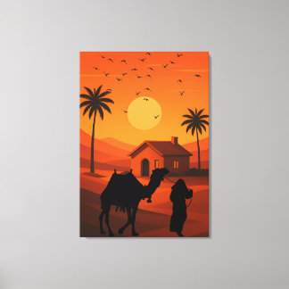 Toile Sérénité du désert au coucher du soleil
