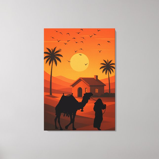 Toile Sérénité du désert au coucher du soleil (Recto)