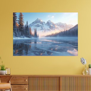 Toile Sérénité Givrée – Paysage Majestueux de Lac d'Hive