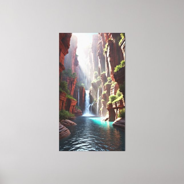 Toile Serenity Falls : Évasion majestueuse du canyon (Recto)