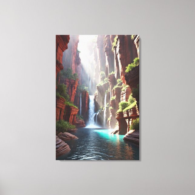 Toile Serenity Falls : Évasion majestueuse du canyon (Recto)