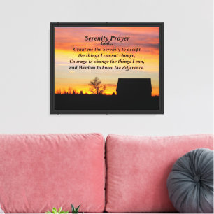 Toile Serenity Prière Coucher de soleil Silhouette Paysa