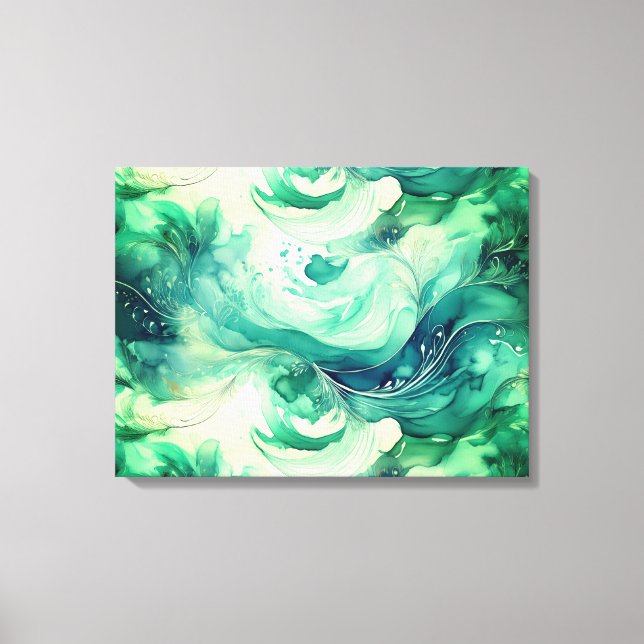 Toile Serenity Splash : Aquarelle Abstraite  (Recto)