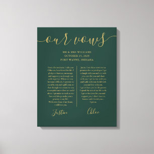 Toile Ses vœux de mariage à lui et à elle Émeraude et Or