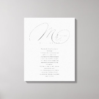 Toile Ses Vows Élégant M. Newlyweds Vows Mariage Blanc