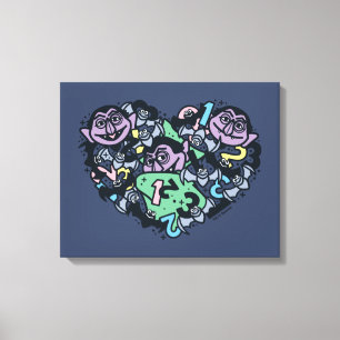 Toile Sésame Sésame Comte von Count Doodle Heart