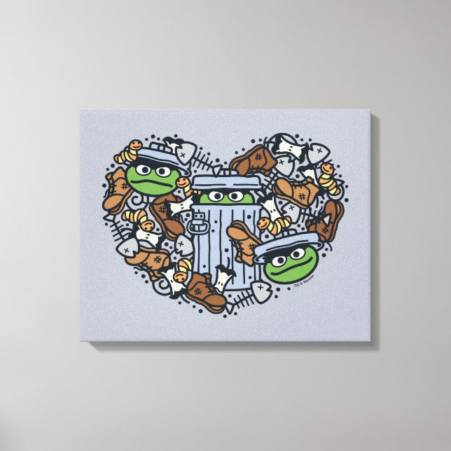 Toile Sésame Sésame | Oscar the Grouch Doodle Heart (Recto)