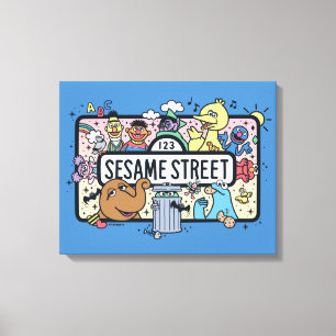 Toile Sésame Sésame Sesame Pals signe de Doodle