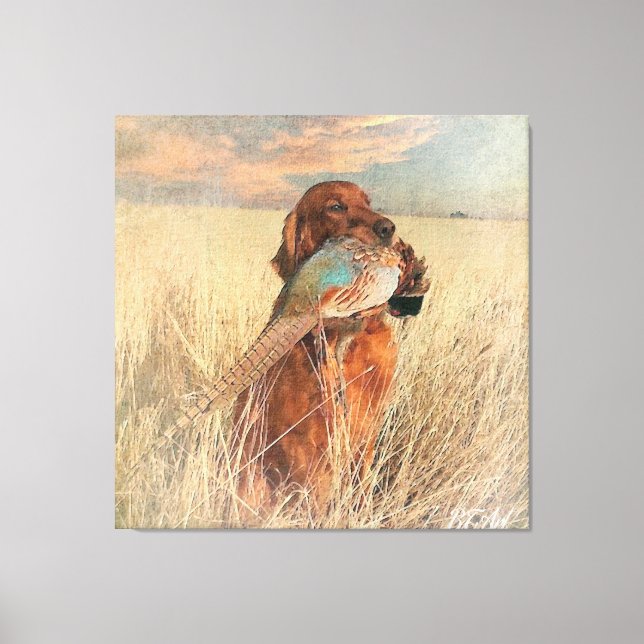 Toile Setter irlandais avec faisan (Recto)