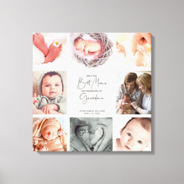 Toile Seul le meilleur collage photo de mamans Grand-mèr (Recto)