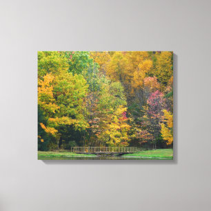 Toile Seven Springs Fall Bridge II Autumn Paysage