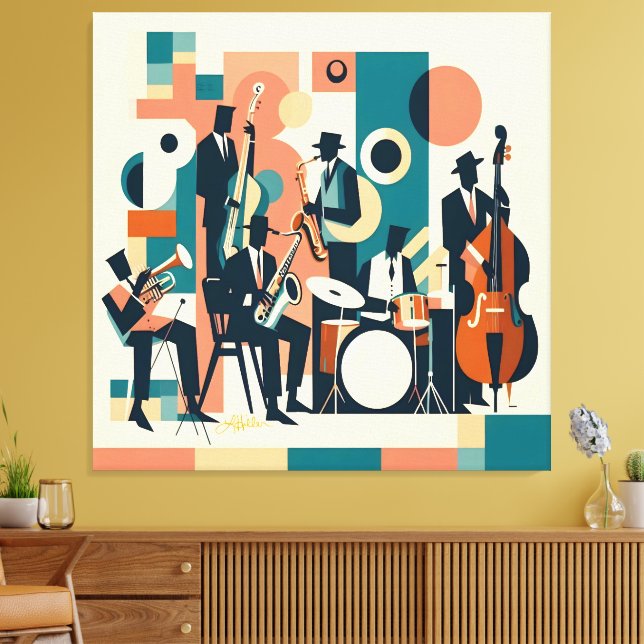 Toile Sextet de l'ère du Jazz du milieu du siècle (Insitu(Salon))