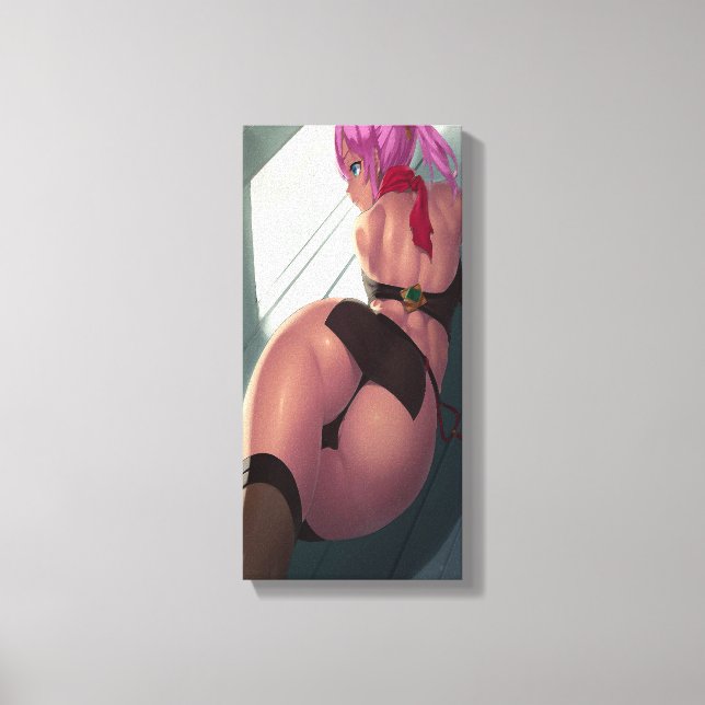 Toile Sexy rose cheveux Hentai Girl Canvas Imprimer (Recto)