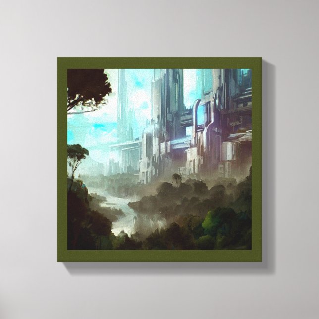 Toile SF - Ville sur une planète forestière 4 (Recto)