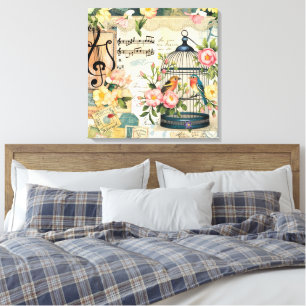 Toile Shabby Chic Birdcage Art