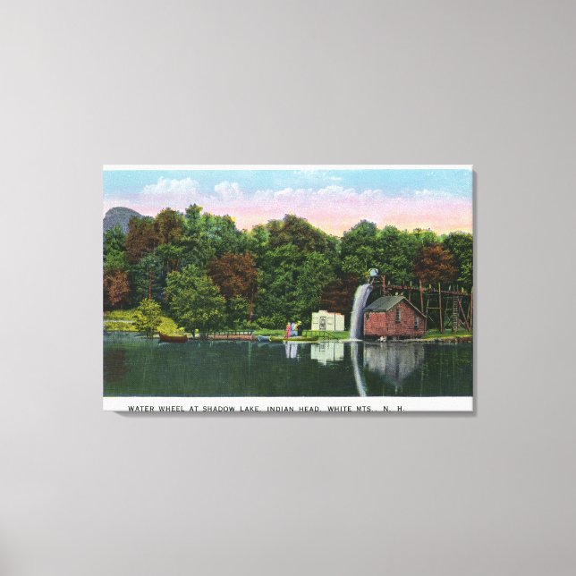 Toile Shadow Lake Water Wheel Indian Head View (Recto)