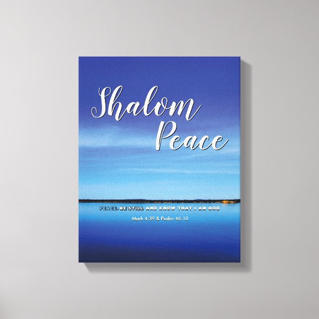 Toile SHALOM PEACE SOYEZ ENCORE Christian Bible Verse (Recto)