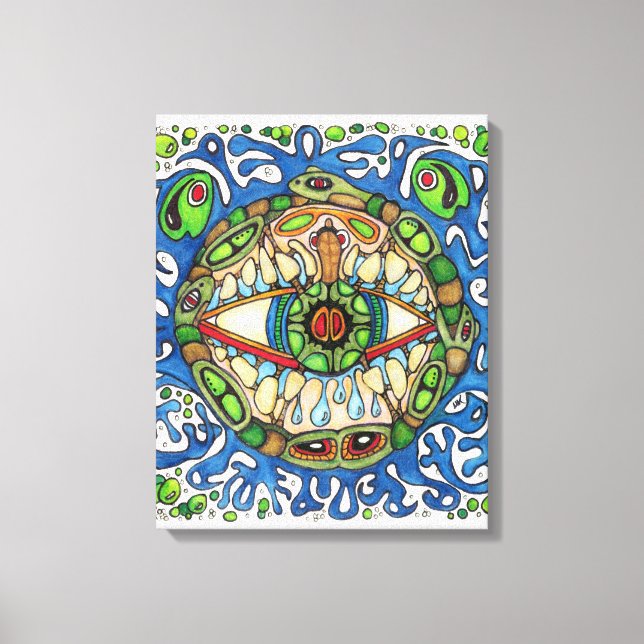 Toile Shaman Spirit : Blue Frog-Eye Shaman Medicine (Recto)