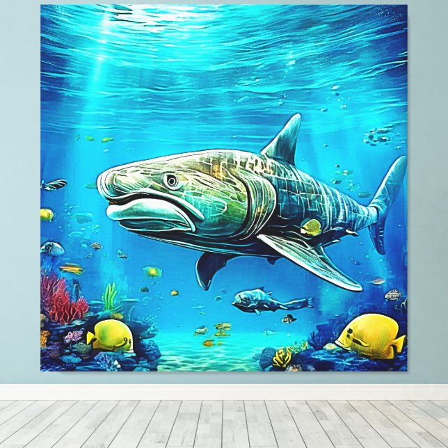 Toile Shark Ocean Predator Art (Insitu (Plancher de Bois))