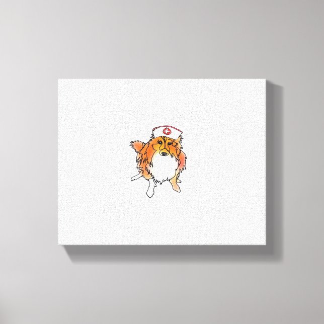 Toile Sheltie Chien en infirmière Casquette - animalsinh (Recto)