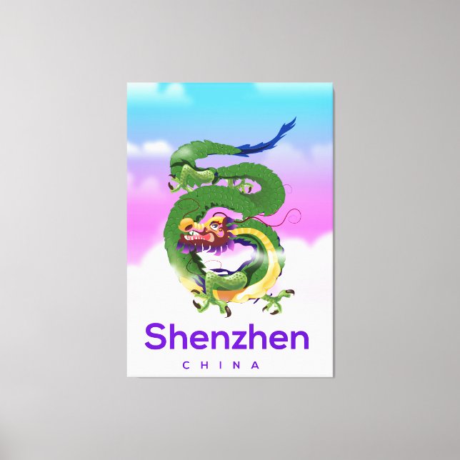 Toile Shenzhen Chine Dragon poster voyage (Recto)