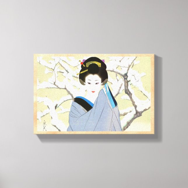 Toile Shimura Tatsumi Deux Sujets Femmes Japonaises Neig (Recto)