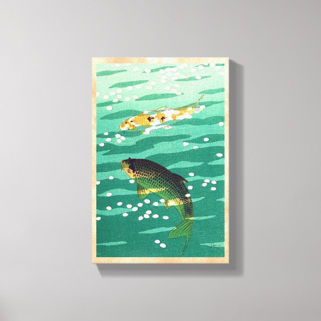 Toile Shiro Kasamatsu Karp Koi étang à poissons art japo (Recto)