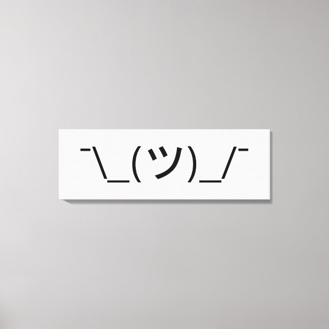 Toile Shrug Emoticon —\_(ツ)_/ Afficher le Kaomoji japona (Recto)